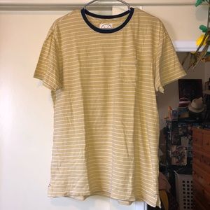 Men’s yellow and white striped T-shirt
